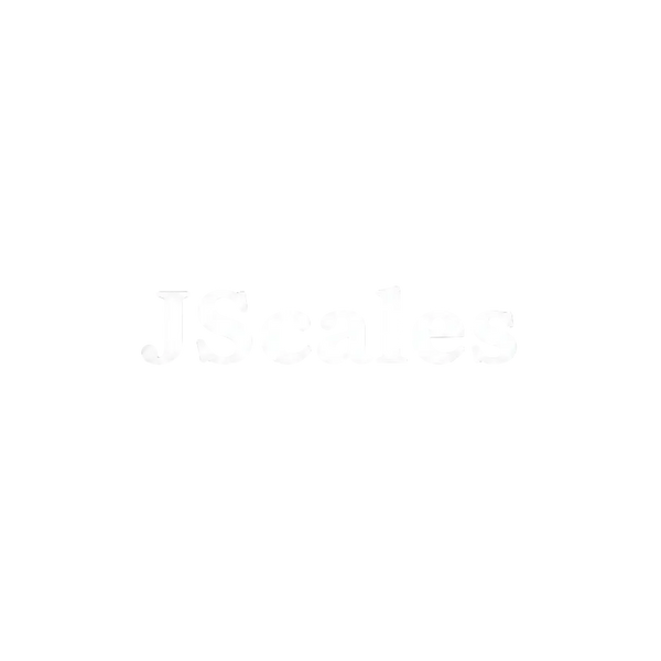 Text 'JScales' in white on a black background